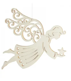 Ange De Noël A Suspendre En Feuille D'Erable, 14 Cm<Waldfabrik, photophore en bois et étoile sapin de Noël Hot