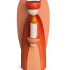 Ange De Noël En Bois Rouge Avec Bougie<Köhler, Père Noël en bois Sale