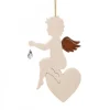 Ange En Bois D'Erable Avec Un Cristal Swarovski Assis Sur Un Coeur<Waldfabrik, photophore en bois et étoile sapin de Noël Sale
