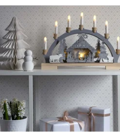 Arche Lumineuse Led En Bois Avec Crèche De Noël, 7 Lampes, 45 Cm<Konstsmide, guirlandes lumineuses de Noël Best Sale