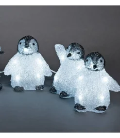 Bebes Pingouins Lumineux Led En Acrylique, 12,5 Cm<Konstsmide, guirlandes lumineuses de Noël Best Sale