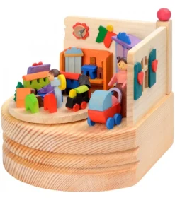 Boite A Musique En Bois, Maman Et Ses 2 Enfants<Graupner, décoration de sapin de Noël, Déco Noël enfant Outlet