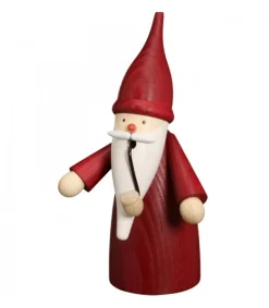 Bonhomme Fumeur Père Noël Manteau Rouge<Seiffener Volkskunst New