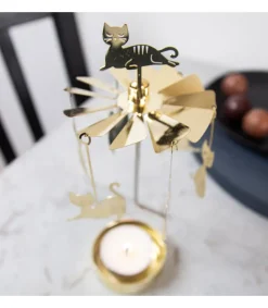 Bougeoir Carrousel Famille Chats Dores<Pluto Produkter, déco de Noël Scandinave Shop
