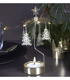 Bougeoir Carrousel Sapins De Noël Dores<Pluto Produkter, déco de Noël Scandinave Best