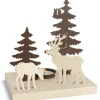 Bougeoir De Table Décoratif, Cerf Et Biche<Waldfabrik, photophore en bois et étoile sapin de Noël Sale