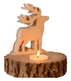 Bougeoir En Bois Brame Du Cerf, 13 Cm<Waldfabrik, photophore en bois et étoile sapin de Noël Clearance