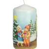 Bougie Décorative De Noël, Motif Vintage Enfant Et Village<Ewa Kerzen, bougies de Noël et bougies de l'Avent Cheap