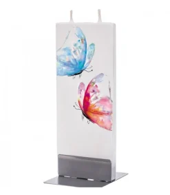 Bougie Décorative Papillons Bleu Et Rouge<Flatyz, bougie décorative scandinave Sale