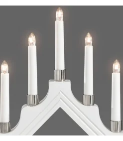 Chandelier À 7 Branches Electrique En Bois Blanc<Konstsmide, guirlandes lumineuses de Noël Clearance