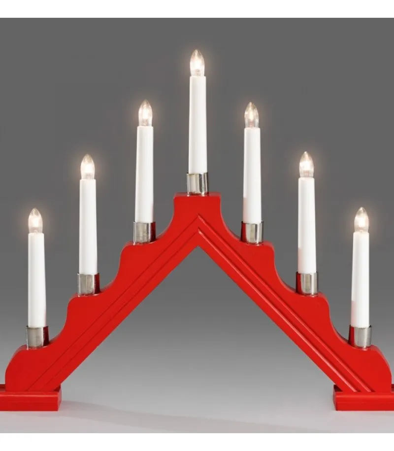 Chandelier À 7 Branches En Bois, Rouge<Konstsmide, guirlandes lumineuses de Noël Best