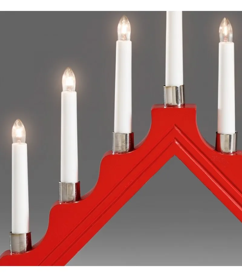 Chandelier À 7 Branches En Bois, Rouge<Konstsmide, guirlandes lumineuses de Noël Best
