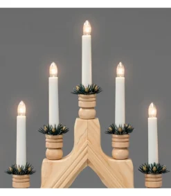 Chandelier 7 Branches Electrique En Bois Naturel<Konstsmide, guirlandes lumineuses de Noël Fashion