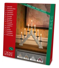 Chandelier Blanc À 7 Branches, Bougies Electriques<Konstsmide, guirlandes lumineuses de Noël Online