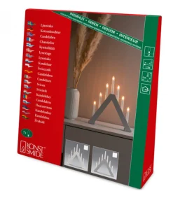 Chandelier En Bois Scandinave, Laque Gris Mat, 7 Ampoules<Konstsmide, guirlandes lumineuses de Noël Fashion