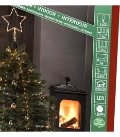 Cime Sapin De Noël, Voile Guirlande Avec Etoile Doree, 274 Diodes Led<Konstsmide, guirlandes lumineuses de Noël Shop