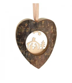 Coeur En Bois A Suspendre Motif Cisele Crèche Et Etoile, 6 Cm<Zyx Music, chants de Noël Allemands traditionnels Sale