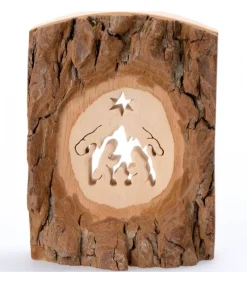Crèche A Poser En Ecorce De Bois, 11 Cm<Waldfabrik, photophore en bois et étoile sapin de Noël Hot