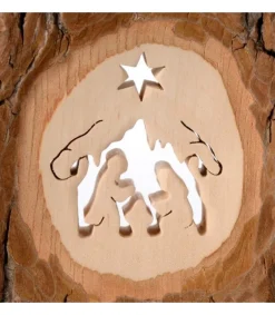 Crèche A Poser En Ecorce De Bois, 11 Cm<Waldfabrik, photophore en bois et étoile sapin de Noël Hot