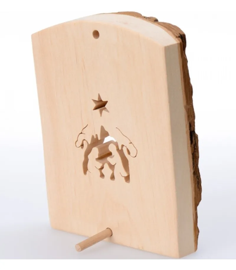 Crèche A Poser En Ecorce De Bois, 11 Cm<Waldfabrik, photophore en bois et étoile sapin de Noël Hot