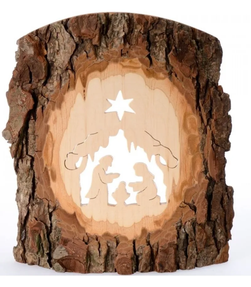 Crèche A Poser En Ecorce De Bois, 18 Cm<Waldfabrik, photophore en bois et étoile sapin de Noël New