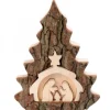 Crèche De Noël 16 Cm, Taillee Dans Une Ecorce De Bois En Forme De Sapin<Waldfabrik, photophore en bois et étoile sapin de Noël Fashion