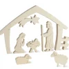 Crèche De Noël Avec Nativite, Bois Naturel, 15 Cm<Waldfabrik, photophore en bois et étoile sapin de Noël Discount