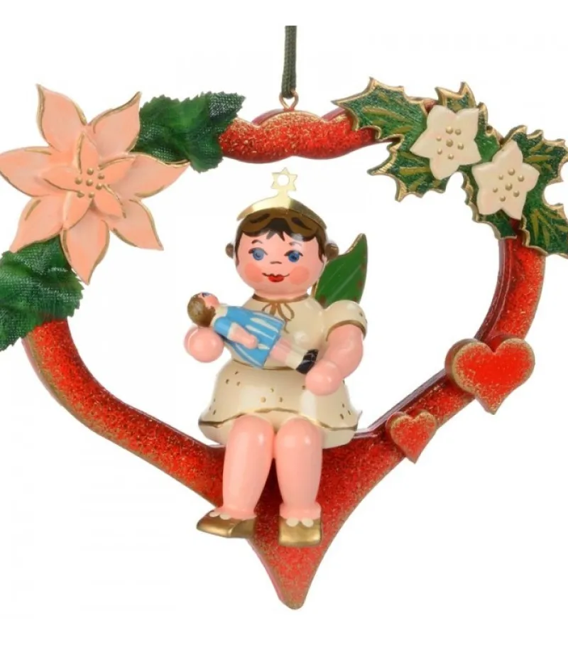 Décoration Sapin De Noël, Ange Dans Un Coeur Rouge<Hubrig, figurines pour enfant New