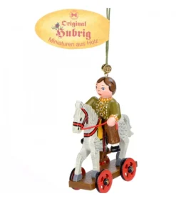 Décoration Sapin De Noël Vintage, Enfant Sur Un Cheval De Bois,<Hubrig, figurines pour enfant New