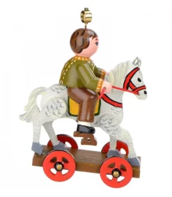 Décoration Sapin De Noël Vintage, Enfant Sur Un Cheval De Bois,<Hubrig, figurines pour enfant New