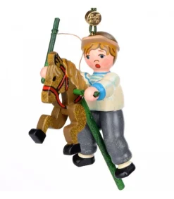Décoration Sapin De Noël Vintage, Petit Garcon Sur Un Cheval En Bois<Hubrig, figurines pour enfant Outlet