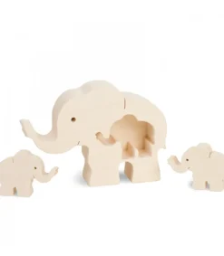 Elephant En Bois Avec Deux Bebes Elephants, 8,5 Cm<Waldfabrik, photophore en bois et étoile sapin de Noël Flash Sale