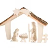 Etable De Bethleem Avec Figurines En Ecorce, 17 Cm<Waldfabrik, photophore en bois et étoile sapin de Noël Hot