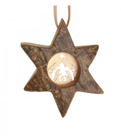 Etoile En Bois, Motif Cisele Crèche, 7 Cm<Waldfabrik, photophore en bois et étoile sapin de Noël New