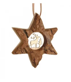 Etoile En Bois, Motif Cisele Cerf, 7 Cm<Waldfabrik, photophore en bois et étoile sapin de Noël Fashion