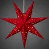Etoile Lumineuse 7 Branches En Papier Velours Rouge A Suspendre, 60 Cm<Konstsmide, guirlandes lumineuses de Noël Hot