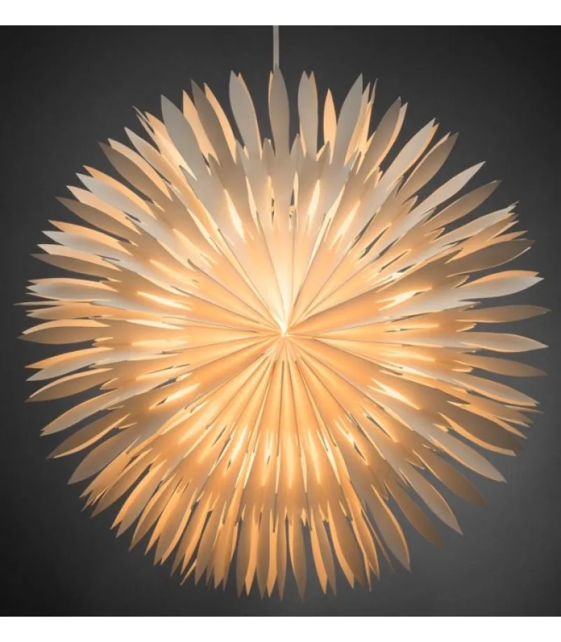 Etoile Lumineuse Electrique En Papier A Suspendre, Blanche, 60 Cm<Konstsmide, guirlandes lumineuses de Noël Online