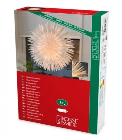 Etoile Lumineuse Electrique En Papier A Suspendre, Blanche, 60 Cm<Konstsmide, guirlandes lumineuses de Noël Online