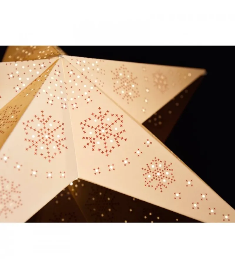 Etoile Lumineuse Electrique 5 Branches En Papier, Blanche, Sur Pied Blanc, 46 Cm<Konstsmide, guirlandes lumineuses de Noël Sale