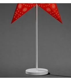 Etoile Lumineuse Electrique 5 Branches En Papier, Rouge, Sur Pied Blanc, 46 Cm<Konstsmide, guirlandes lumineuses de Noël Cheap