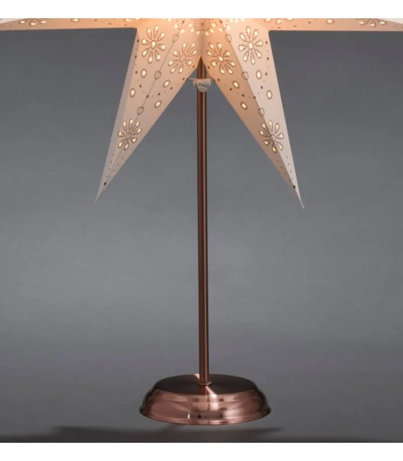 Etoile Lumineuse Electrique 7 Branches En Papier, Blanche, Sur Pied Cuivre 48 Cm<Konstsmide, guirlandes lumineuses de Noël Discount