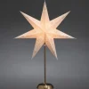 Etoile Lumineuse Electrique 7 Branches En Papier, Blanche, Sur Pied Laiton, 48 Cm<Konstsmide, guirlandes lumineuses de Noël Online