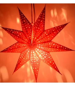 Etoile Lumineuse Rouge En Papier A Suspendre, 45 Cm<Riffelmacher et Weinberger Discount