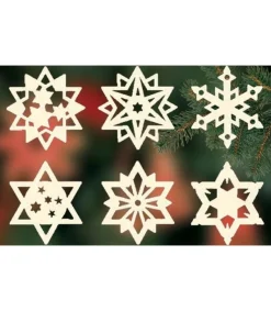 Etoiles En Bois. Déco Sapin De Noël, 6 Motifs Differents - N° 7<Ratags, décos de Noël lumineuses en bois Clearance