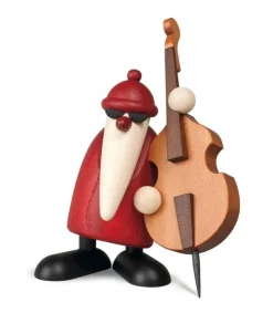 Figurine Père Noël Contrebassiste<Köhler, Père Noël en bois Cheap