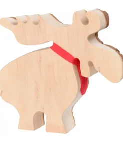Grand Elan En Bois Avec Noeud Rouge 18 Cm<Waldfabrik, photophore en bois et étoile sapin de Noël Outlet