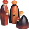 Grands Personnages Crèche De Noël 17 Cm : Trois Rois Mages<Köhler, Père Noël en bois Best Sale