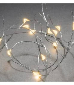 Guirlande Led A Pile, 20 Diodes Ambrees, Fil Argente<Konstsmide, guirlandes lumineuses de Noël Outlet