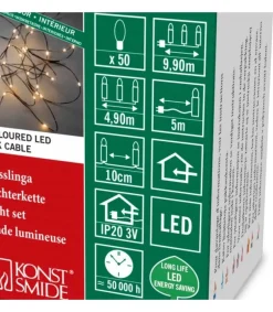 Guirlande Lumineuse Led Effet Gouttes, 50 Diodes Ambrees, Fil Noir<Konstsmide, guirlandes lumineuses de Noël Sale
