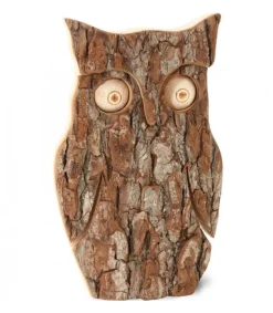 Hibou En Bois D'Ecorce, 16 Cm<Waldfabrik, photophore en bois et étoile sapin de Noël Sale